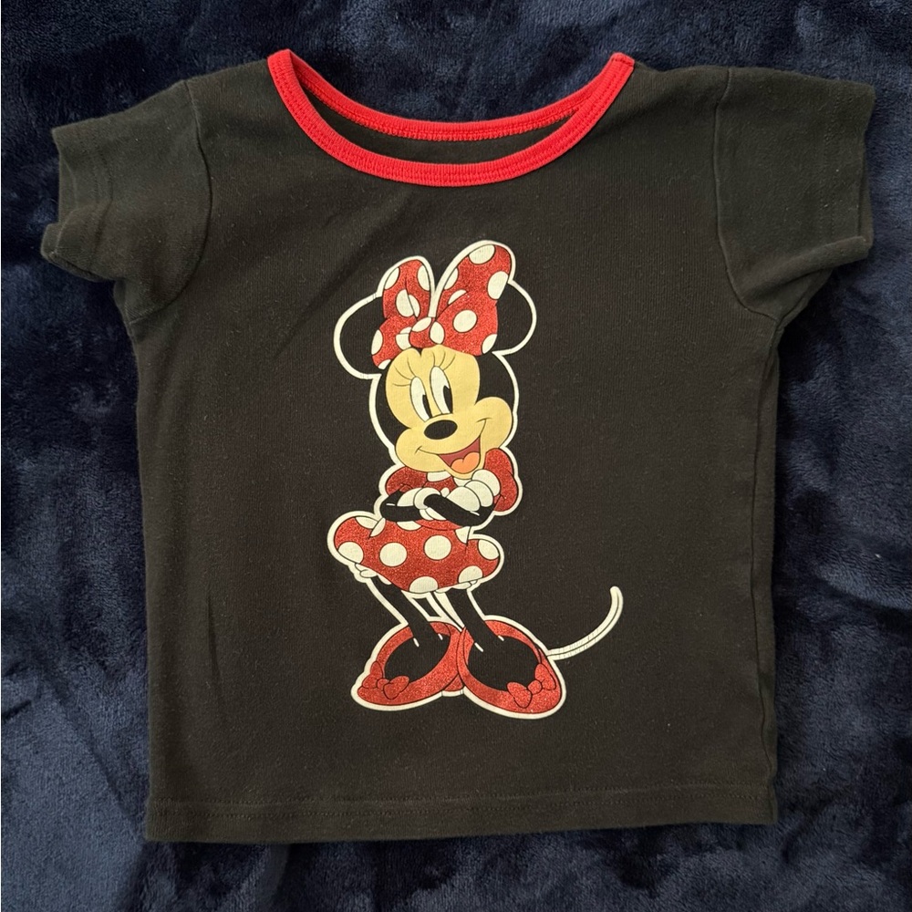 Disney Minnie Mouse Black Kids T-Shirt